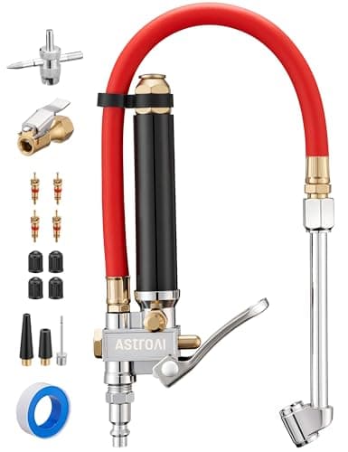 AstroAI T3 Heavy-Duty Tire Pressure Gauge with Inflator, Dual Head Chuck ANSI B40.1 Accurate Air Chuck with Pressure Gauge, 10-120 PSI, Compatible with 1/4" NPT Air Compressor - Image 1