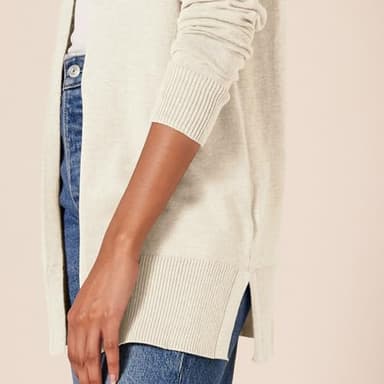 Amazon Essentials Women's Lightweight Open-Front Cardigan Sweater (Available in Plus Size), Oatmeal Heather, Large - Image 4