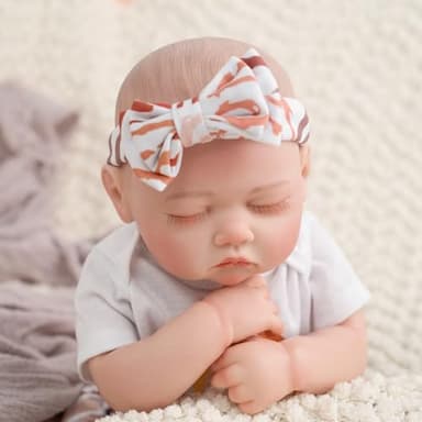Jirachi Lifelike Reborn Baby Dolls, 18-Inch Adorable Real Life Full Body Vinyl Sleeping Baby Girl, Cute Realiatic Reborn Baby with Feeding Kits - Image 2
