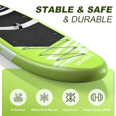 FBSPORT 11' Premium Inflatable Stand Up Paddle Board, Yoga Board with Durable SUP Accessories & Carry Bag | Wide Stance, Surf Control, Non-Slip Deck, Leash, Paddle and Pump for Youth & Adult - Image 5