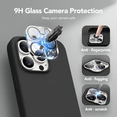 GONEZ Magnetic for iPhone 15 Pro Case, Compatible with MagSafe, [Screen Protector + Camera Lens Protector], Silicone Shockproof Anti-Scratch Protective Phone Case 6.1 inch, Black - Image 6