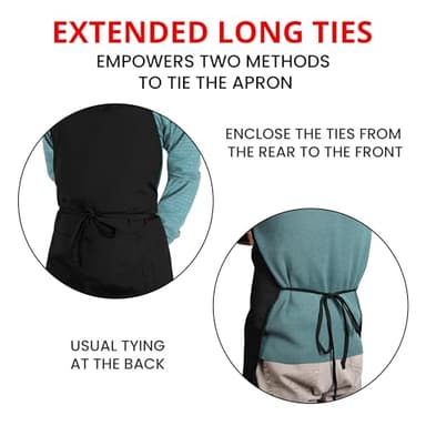 Utopia Kitchen 10 Pack Bib Apron, Unisex Adjustable Aprons with 2 Pockets, Waterdrop Resistant Cooking Kitchen Chef Apron for Men Women - Image 5