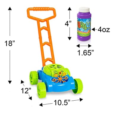 ArtCreativity Bubble Lawn Mower for Toddlers 1-3, Kids Bubble Machine for 1 Year Old Boy Gifts, Bubbles Blowing Push Toys for Kids, Summer Outdoor Gardening Toys for Birthday Gifts Boys & Girls - Image 7