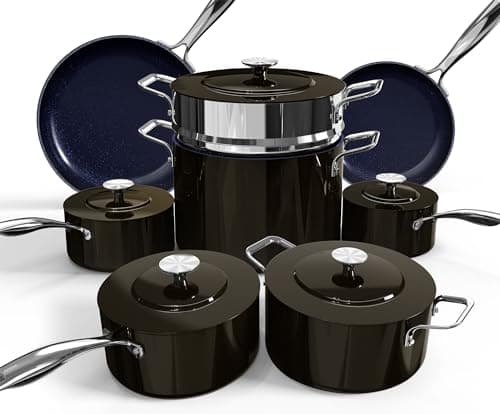 Nuwave Lux 13pc Forged Lightweight Cookware Set PFAS Free, Healthy G10 Duralon Ceramic Coating, Ultra Non-Stick, Stay-Cool Handles, Works on All Cooktops & Induction Ready - Image 1