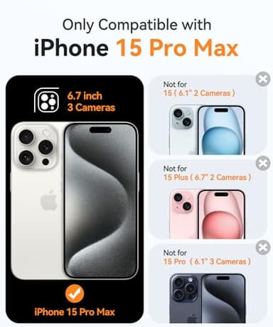 CANSHN Magnetic Compatible with iPhone 15 Pro Max Case, Upgraded [Full Camera Protection] [Compatible with Magsafe] [Translucent Matte] Shockproof Protective Phone Case Cover 6.7 Inch - Hot Pink - Image 2