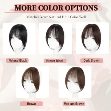 EINAEY Bangs Hair Clip - Brown Black Clip in Bangs Real Human Hair, Fake Bangs Clip on Bangs for Women Fringe with Temples French Bangs Hair Extensions for Daily Wear - Image 5