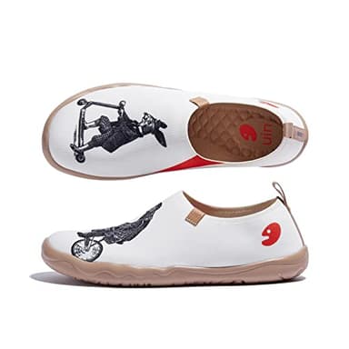 UIN Women's Art Painted Travel Shoes Slip On Casual Knit Loafers Lightweight Comfort Fashion Sneaker Toledo Ⅰ Time for Work (9.5) - Image 1