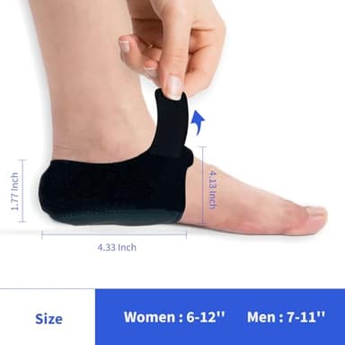 Dr. Luke Plantar Fasciitis Relief - Heel Cups for Foot Pain Relief – Heel Protectors with Thick High-Elastic Gel Pads – Women 6-12'', Men 7-11" - Image 5