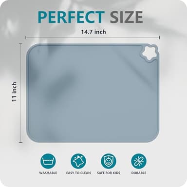 Cutebe Silicone Placemat for Toddles Kids Non-Slip Reusable Portable Kids Placemats for Dinning Table Heat Resistant Placemats, Baby Placemat Stain Resistant Silicone Mat for Dining Table 3 Pack - Image 3