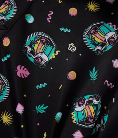 Tipsy Elves Men's Athletic Fit Golf Polo Shirts - Performance Golf Shirt for Men with 4-Way Stretch & Moisture-Wicking Fabric - Black Cart Dog, Size 3X-Large - Image 4