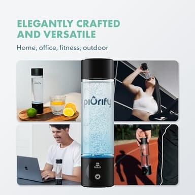 Hydrogen Water Bottle Generator - Up to 4100+ PPB - SPE/PEM Technology - Certified H2 Generator - Portable Athletic Performance & Hydration System - 6-Hour Hydrogen Retention, 10 oz (Black) - Image 9