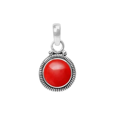 Coral Stone 925 Sterling Silver Pendant Necklace For Women Girls Gift, Natural Gemstone Pendant Necklace, Solitaire Pendant, Handmae Pendant - Image 2
