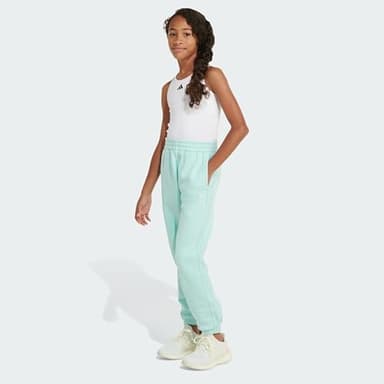 adidas Girls Cotton Fleece Joggers, Aqua Blue, Large - Image 3