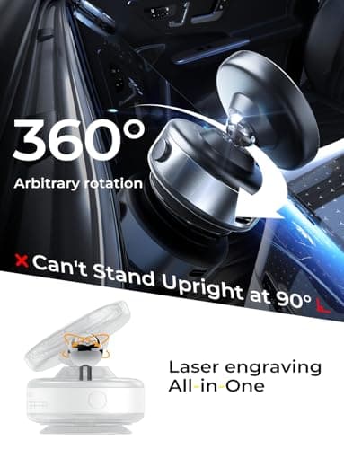 LISEN Car Phone Holder, Suction Phone Mount for Magsafe, 360° Rotation Vacuum Magnetic Phone Holder for Content Creator Gym (Carbon Fiber) Black - Image 5