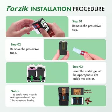 Forzik Remanufactured 63XL Ink Cartridge Replacement for HP OfficeJet 3830 4650 4652 5255 Envy 4520 5540 DeskJet 1110 2130, Black, Tri-color, 2-Pack - Image 4