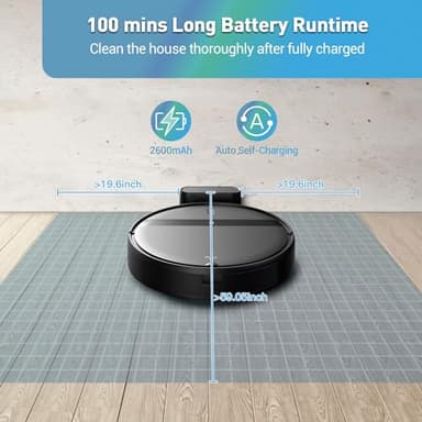 Kilgone Robot Vacuum and Mop Combo for Pet Hair & Large Homes – Smart App/Voice, 2300Pa Suction, 120Min Clean, Ultra-Thin 2.87" Design - Image 7