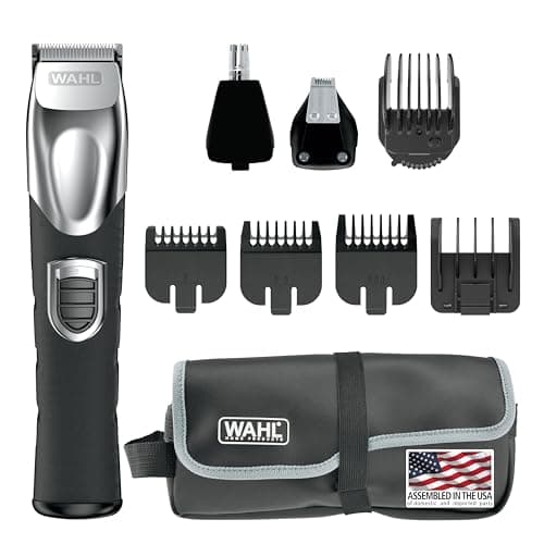 Wahl USA Rechargeable Lithium Ion All in One Beard Trimmer for Men with Detail and Ear & Nose Hair Trimmer Attachment – Model 9854-600B - Image 1