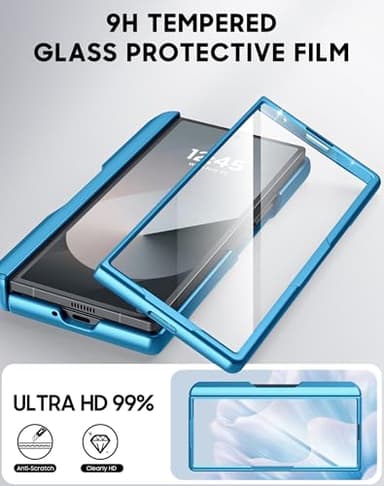 Vizvera for Samsung Galaxy Z Fold 6 Case RFID Wallet with Cards Holder [S Pen Holder] [Camera Cover] Shockproof Silicone Protective Phone Case for Z Fold 6 2024-Lake Blue - Image 6