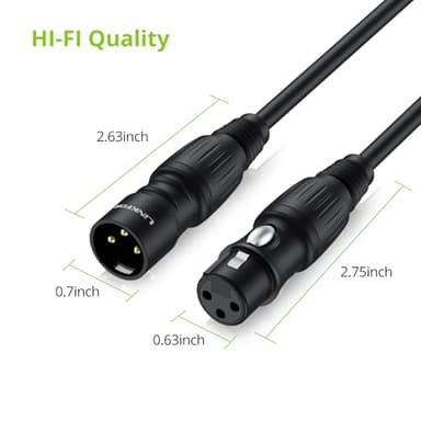 LiNKFOR XLR Cable 6pcs 25FT Cable XLR Cable Set for Microphone Balanced XLR Mic Cable 3-Pin Dual Shielded with 2 Cables and Velcro Cable Ties OFC Shielded Mic Cable - Image 6