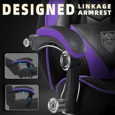 Vonesse Gaming Chair,Computer Chair with Footrest and Massage,Reclining Gaming Chairs for Adults,Big and Tall High Back Gamer Chair (Purple/Black) - Image 6