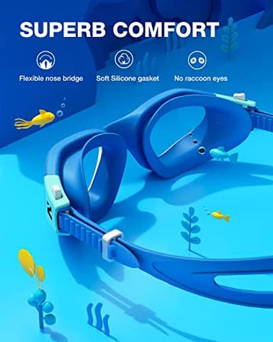 ZIONOR Kids Swim Goggles, G1MINI SE Anti-Fog Swimming Goggles for Kid Child 6-14 - Image 4