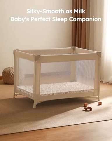 Unnivoll Pack and Play Sheets Fitted 3 Pack, Mini Crib Sheets for Pack N Play Mattress Stretchy Portable Playard Sheets, Soft Breathable White Brown Sun God - Image 7