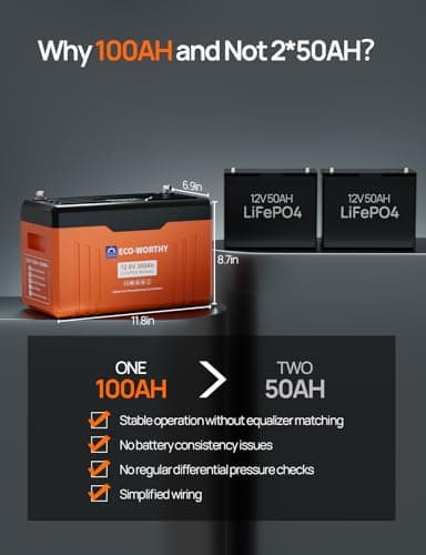 ECO-WORTHY 12V 100AH LiFePO4 Lithium Battery with SOC Display, Upgrade 2.0 with built-in Bluetooth, 100A BMS with Low-Temp Protection, Suitable for RV, Camping, Solar Off-Grid trolling motor - Image 9