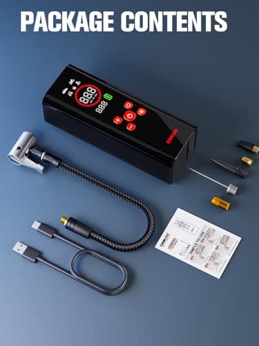 GOOLOO AP150 PRO Tire Inflator Portable Air Compressor, Upgraded UI Color LED Screen & 4X Faster Car Tire Air Pump with Tire Pressure Gauge, 12V Electric Tire Pump with Auto Shut-off for Car,Bike,Ball - Image 9