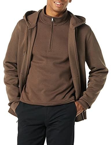Amazon Essentials Men's Full-Zip Fleece Hoodie (Available in Big & Tall), Medium Brown, XX-Large - Image 1