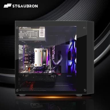 STGAubron Gaming PC Computer Desktop, AMD Ryzen 5 5500 up to 4.2GHz, GeForce RTX 3050 6G, 16G DDR4, 512G SSD, WiFi 6 5G & BT 5.2, RGB Fan x2, Windows 11 Home - Image 2