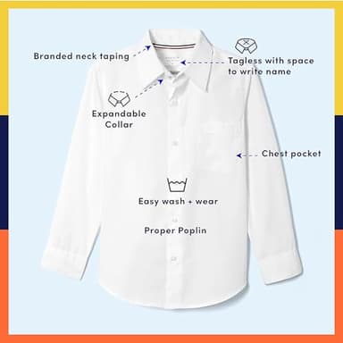 French Toast Boys Expandable Collar Dress With Long Sleeves (Standard & Husky) Button Down Shirt, White, 8 US - Image 3