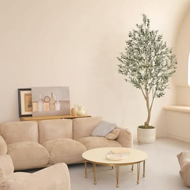 Realead Tall Faux Olive Tree 9ft - Realistic Large Silk Olive Tree Artificial Indoors - Fake Olive Trees with Branches and Fruits - Artificial Olive Trees for Home Office Decor Indoor - Image 6