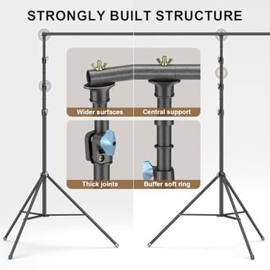 LINCO Backdrop Stand for Parties Heavy Duty Photography Video Studio Background Kit for Wedding Parties Photo Shooting (13x20 ft) - Image 5