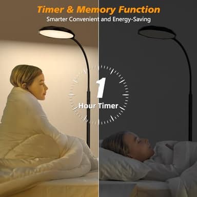 Floor Lamp, 18W Bright LED Floor Lamps for Living Room with Diamond-Surface, Stepless Adjustable Colors & Dimmer Standing Lamp with Timer, Remote & Touch Control, Reading Lights for Bedroom, Office - Image 6