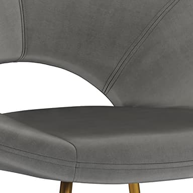 SIMPLIHOME Barrett Accent Chair - 24 inch Wide Upholstered Velvet Mid-Century Modern Accent Chair in Grey, for Living Room Seating with Curved Back, Deep Seat, and Gold Metal Base - Image 5