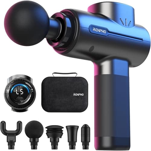 RENPHO Massage Gun Deep Tissue, Portable Percussion Massager for Back and Neck, Gifts for Men Women, Handheld Device with Carry Case, Active - Image 1
