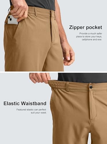 G Gradual Men's Casual Shorts 7" Lightweight Golf Shorts for Men Stretch with 3 Pockets Quick Dry Breathable Work Shorts Dark Khaki - Image 3