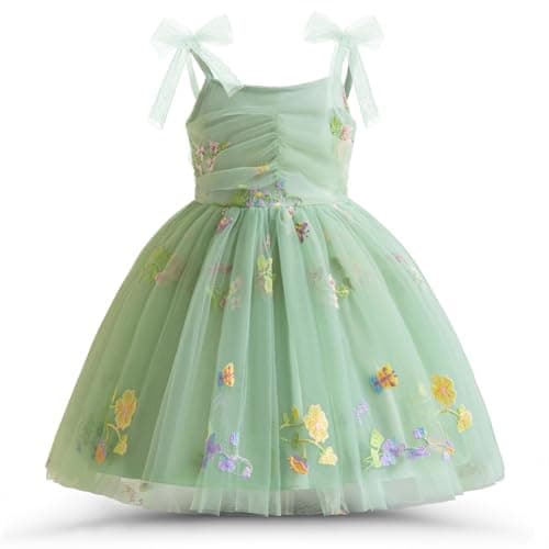 Nileafes Toddler Baby Girl Party Dress Floral Tutu Princess Elasticity Cake Smash Photo Shoot Dresses Size 3Y (2-3 Years, 120-Green) - Image 1