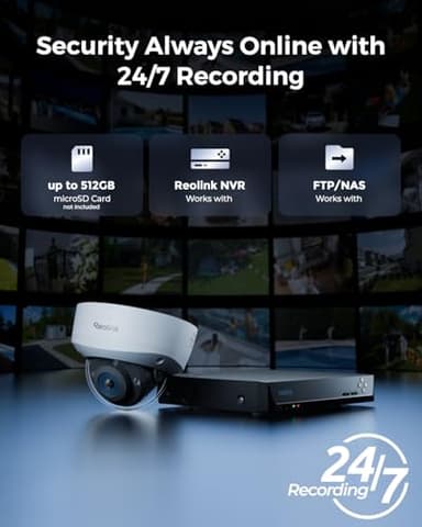 REOLINK RLC-1240A First 12MP Vandalproof PoE Security Camera,145° Wide Viewing Angle, Featuring Color Night Vision, Two-Way Talk, Smart Person/Vehicle/Animal Detection, Weatherproof - Image 5