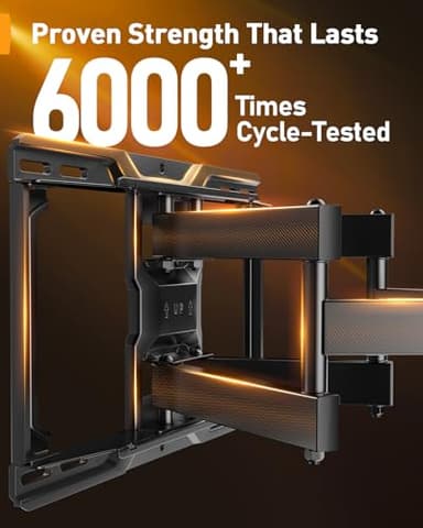 Perlegear Full Motion TV Mount for 32-65 Inch TVs up to 99 lbs, Max VESA 400x400mm, Fits 16”/12” Wood Studs, Height Adjustable Pre-Assembled TV Wall Mount, Tool-Free Tilt, Swivel & Extension, PGMF21 - Image 5