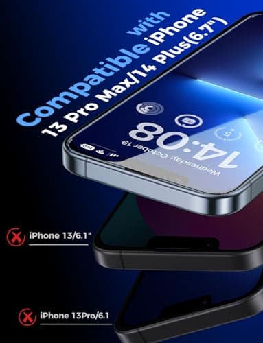MAGIC JOHN 2 Pack for iPhone 13 Pro Max/iPhone 14 Plus 6.7 inch Tempered Glass Screen Protector, Auto Dust-Elimination Installation, Bubble Free, HD Clear, Easy Installation - Image 2