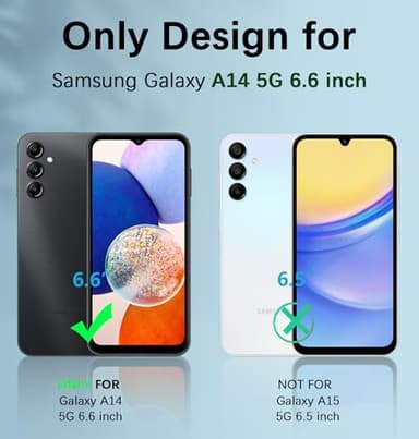 FNTCASE for Samsung Galaxy A14-5G Case: Shockproof Silicone Protective Phone Case with Built-in Screen Protector - Slim Dual Layer Rugged Sturdy Drop Proof TPU Protection Cover (Navy Blue) - Image 9