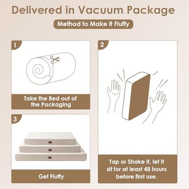 EHEYCIGA Orthopedic XL Dog Beds for Extra Large Dogs with Removable Washable Cover for Crate, Camel, 41x27 - Image 5