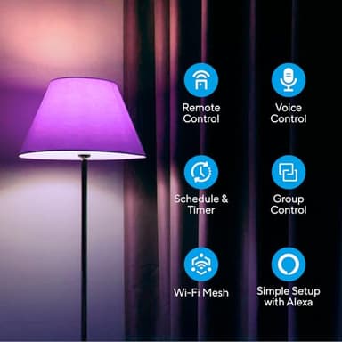 U-tec Smart Light Bulbs, 1100 Lumen, 90+CRI WiFi Mesh & Bluetooth Color Changing A19 Light Bulb, 16 Million DIY Colors RGB Light Bulbs, Compatible with Alexa, Google Assistant Home App, 4 Pack - Image 5