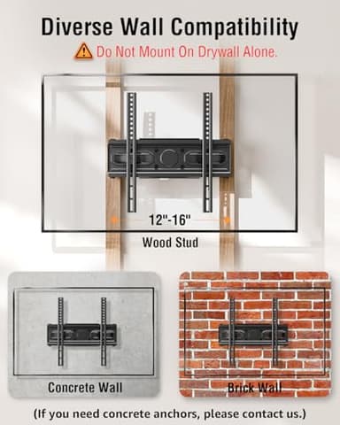 EconoMe TV Wall Mount for Most 26-65 inch tvs, Full Motion TV Mount Swivel and Tilt, Wall Mount Bracket Max VESA 400x400mm, Holds up to 99 lbs, Fits 12” 16" Wood Studs. - Image 6