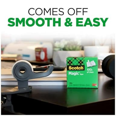 Scotch Magic Tape, 12 Rolls, Numerous Applications, Invisible, Engineered for Repairing, 3/4 x 1000 Inches, Boxed - Image 4