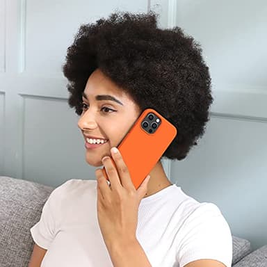 Miracase Compatible with iPhone 12 Pro Max Case, [Soft Anti-Scratch Microfiber Lining], Liquid Silicone Case Gel Rubber Shockproof Drop Protection Phone Case for 12 Pro Max, Orange - Image 7