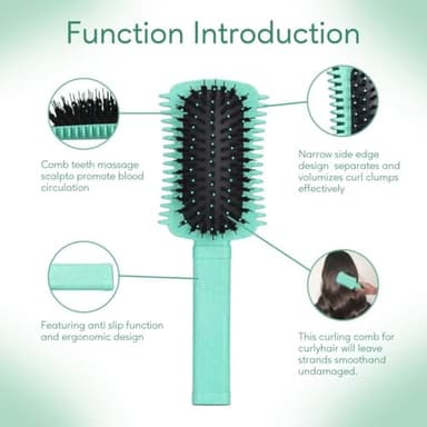 Curly Hair Brush Defining, Volume Curl Defining Brush for Effortlessly Detangling Shaping and Styling Women's Curls, Waves & Coils, Curly Hair Products, Reduce Frizz - Image 2