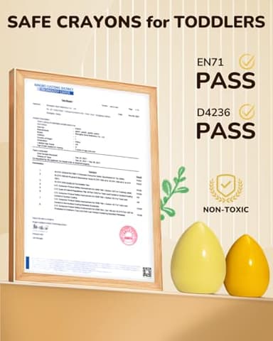 JUPITEARTH 12 Colors Egg Crayons for Toddlers 1-3, Palm-Grasp Non Toxic Jumbo Washable Crayons for Kids, Fat Brain Toys for Preschool Art Supplies and Perfect Easter Gifts for Boys and Girls - Image 4