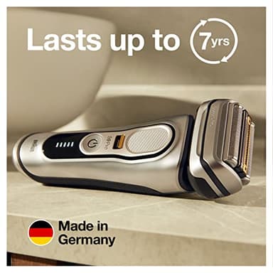 Braun Electric Razor for Men, Waterproof Foil Shaver, Series 9 Pro 9477cc, Wet & Dry Shave, with Portable Charging Case, ProLift Beard Trimmer, 5-in-1 Cleaning & Charging SmartCare Center, Silver - Image 8